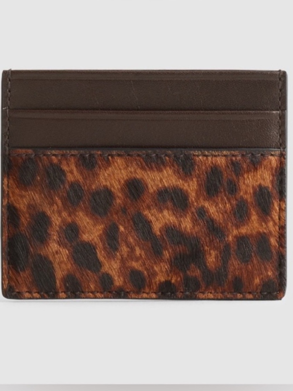 Madewell The Card Case in Leopard Print Hair Calf